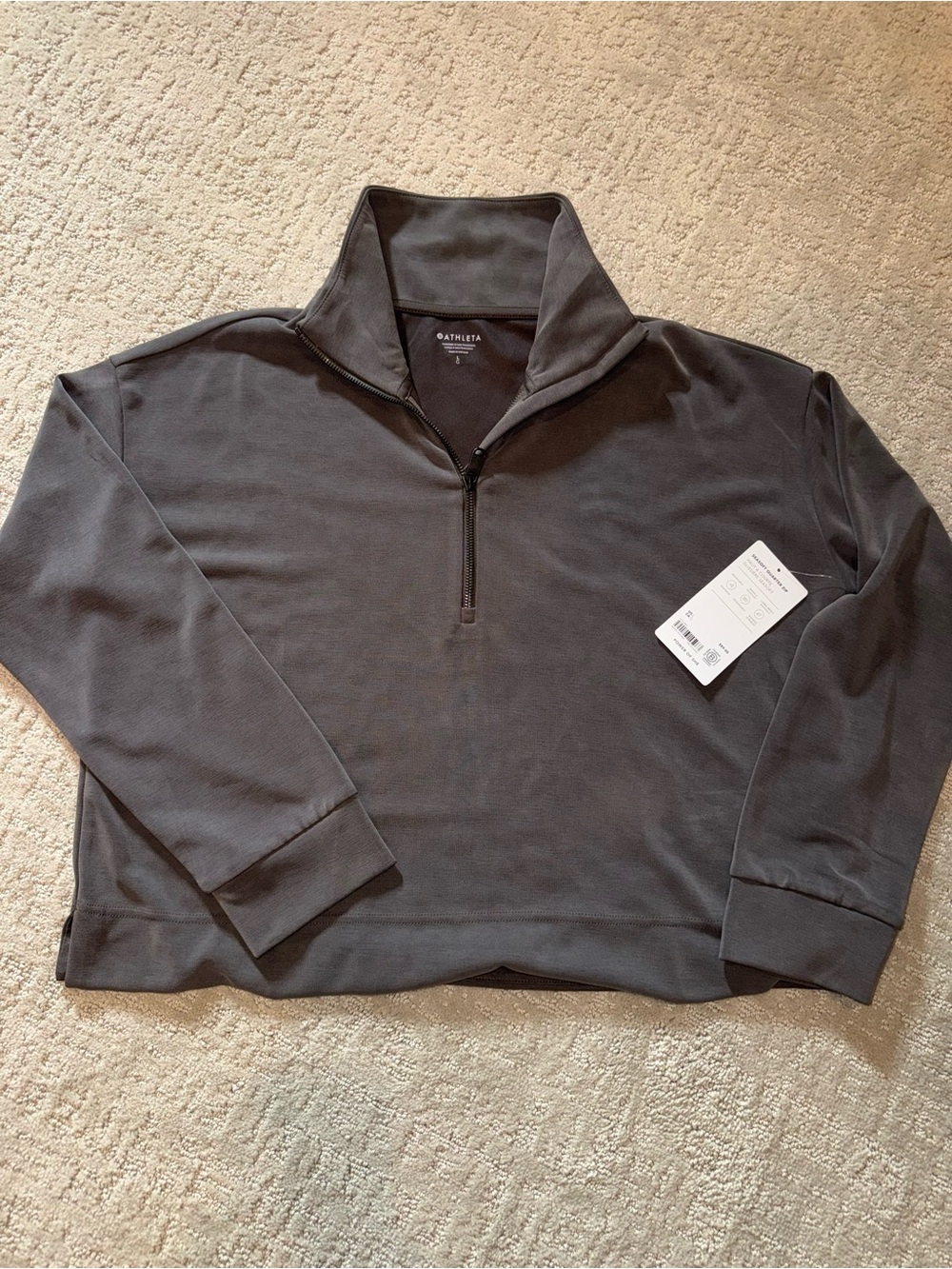 Athleta Woman’s Charcoal Half-Zip Pullover Sweater